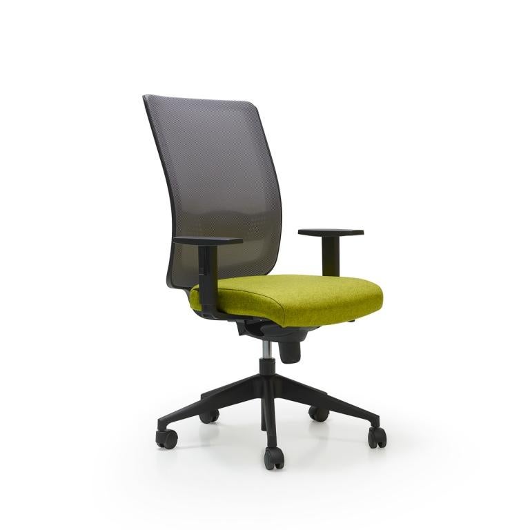 Post-Modern Link High Backrest Managerial Armchair in Mesh & Upholstery by Quinti Sedute For Sale