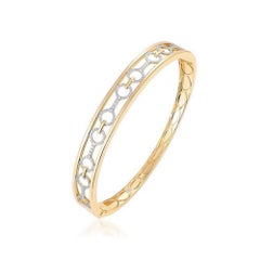 Link Luxe 14K (or 18k upon request) Yellow Gold Diamond Bangle Bracelet