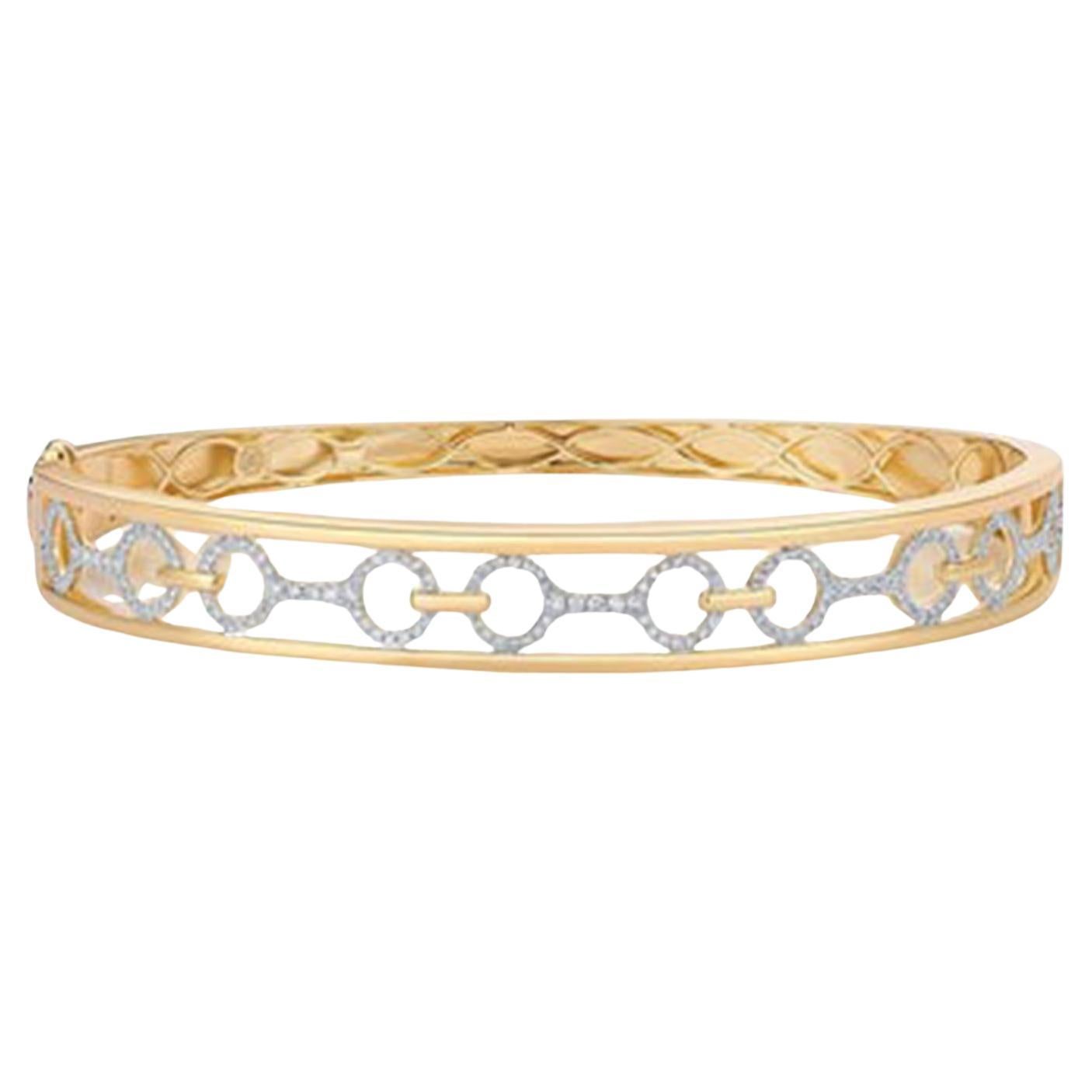 Link Luxe 14K (or 18k upon request) Yellow Gold Diamond Bangle Bracelet