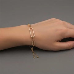 Link Luxe 14K (or 18k upon request) Yellow Gold Pave Paperclip Bracelet