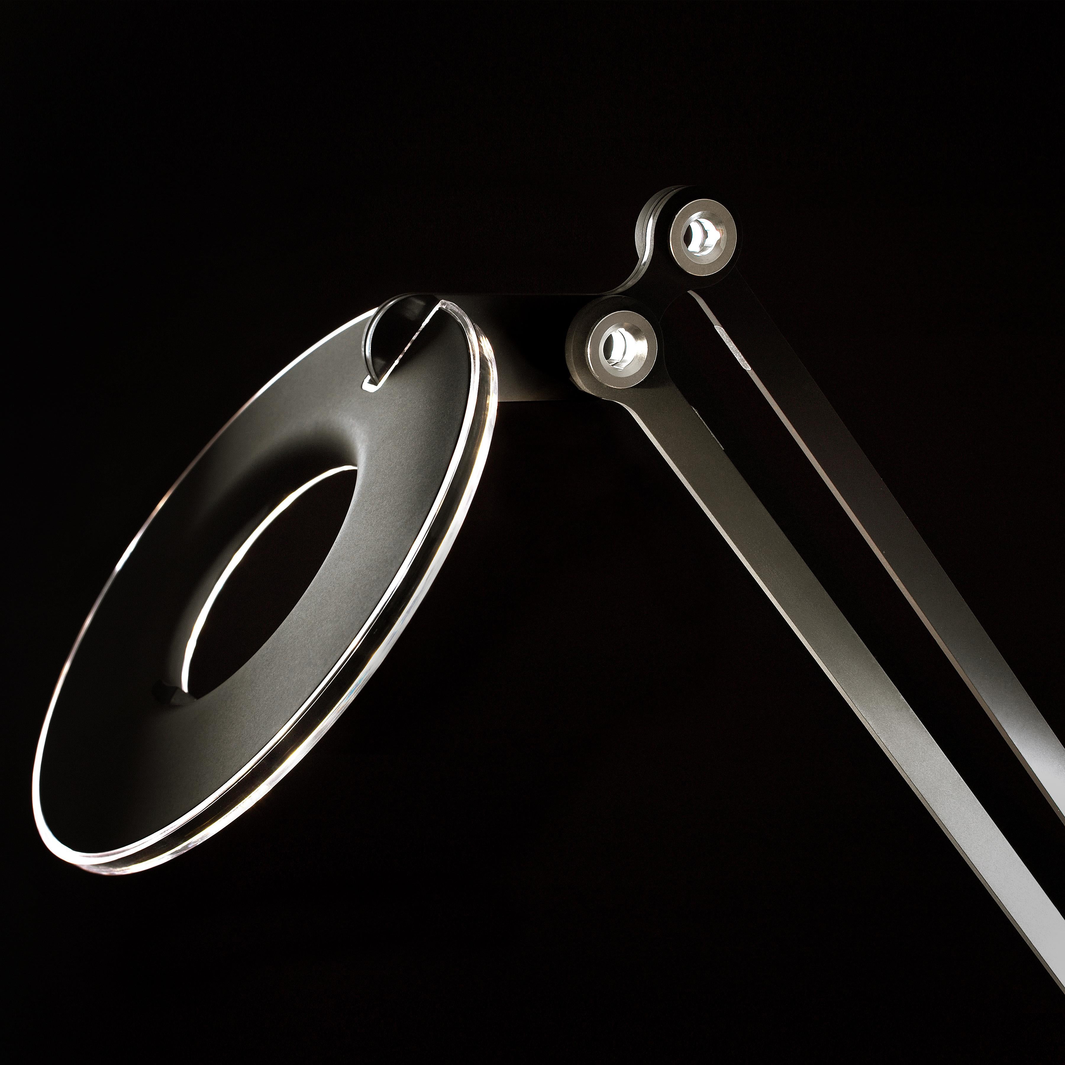 Modern Link Medium Floor Lamp in Silver by Pablo Designs For Sale