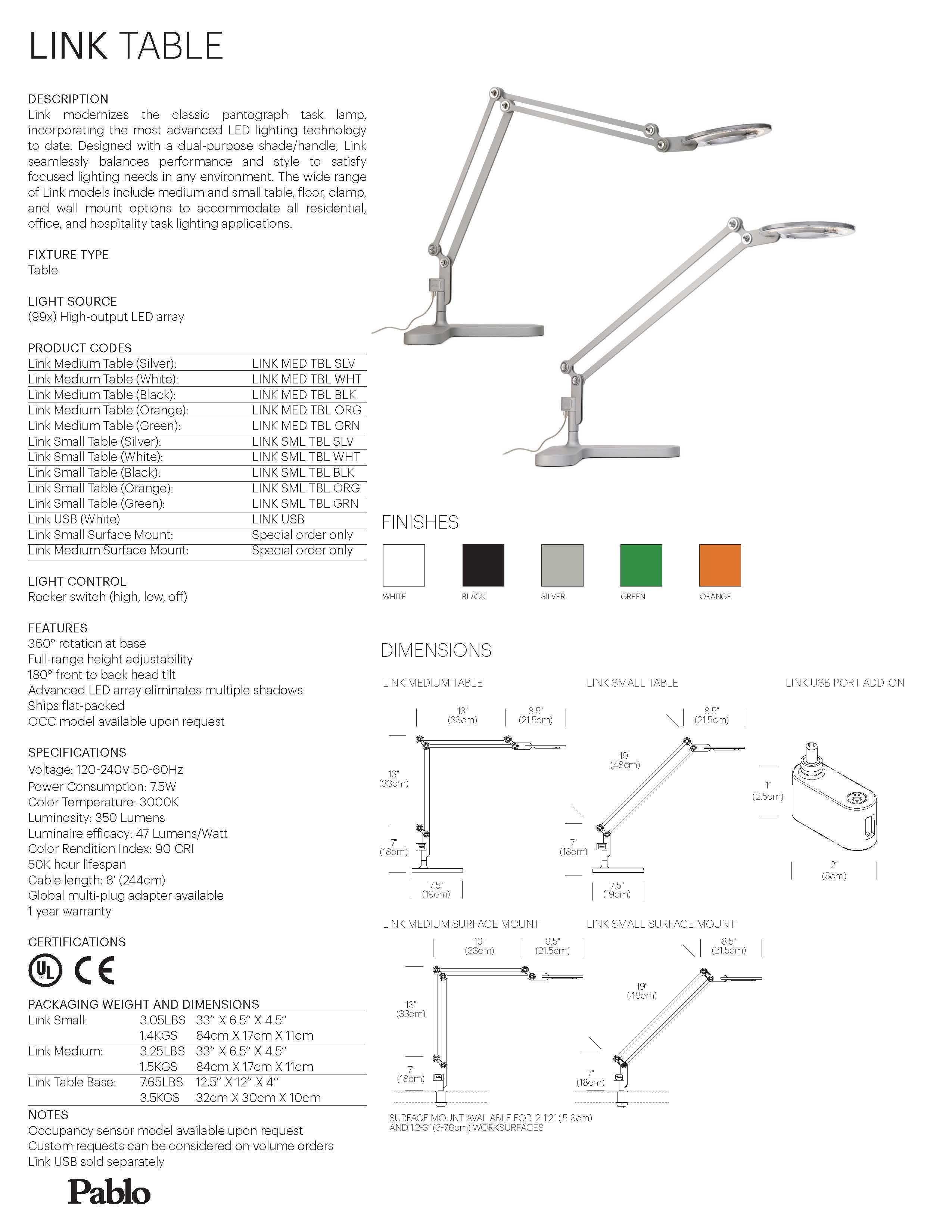 Link Medium Tischlampe in Schwarz von Pablo Designs im Zustand „Neu“ im Angebot in San Francisco, CA