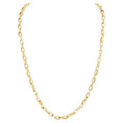 link necklace 14k yellow gold Hammered oval