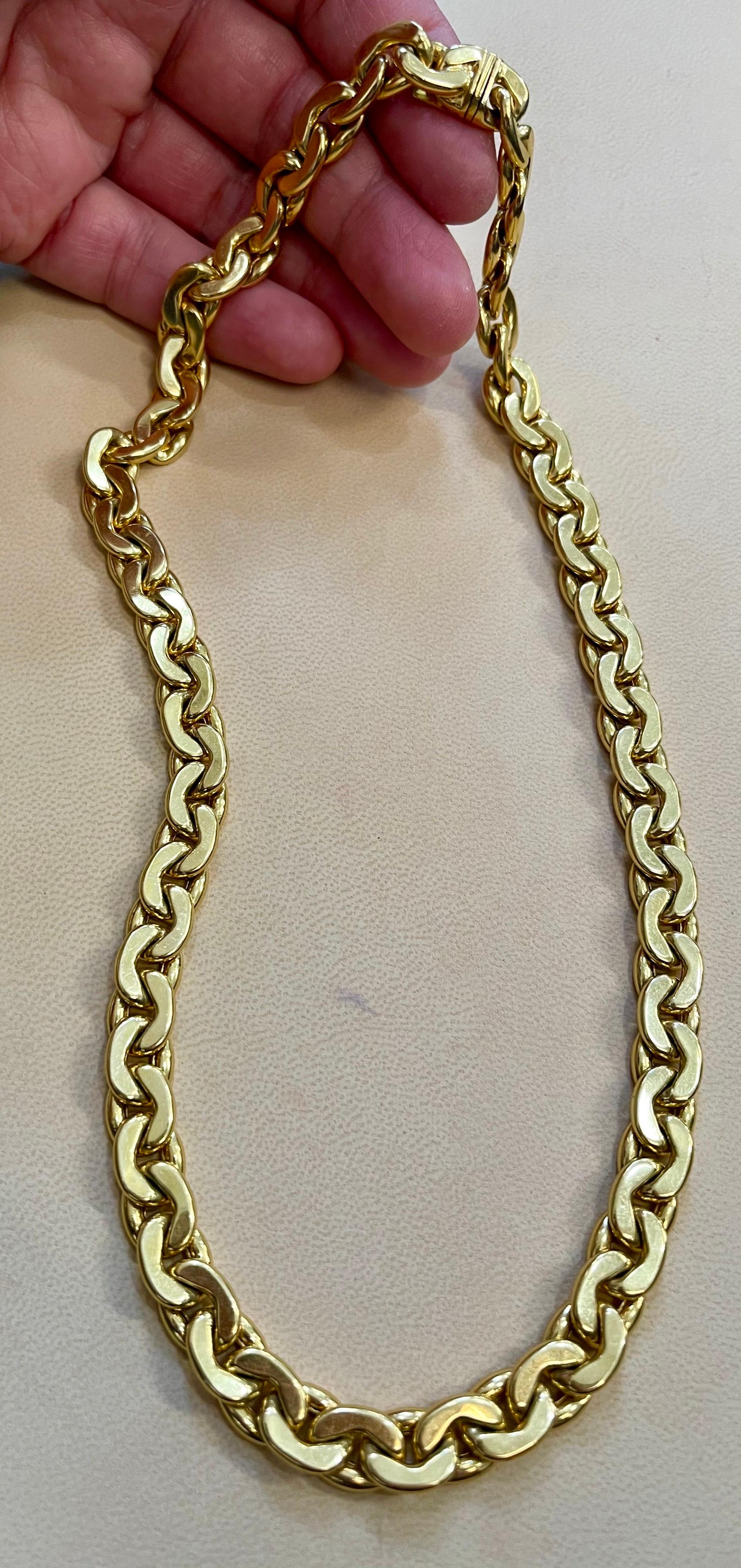 Link Necklace 18 Karat Yellow Gold 56.5 Gm, Unisex In Excellent Condition In New York, NY