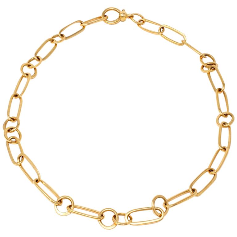 Link Necklace Signed Pomellato in 18 Karat Yellow Gold
