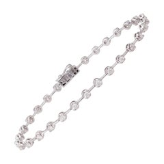 Bracelet tennis à maillons serti de diamants en or blanc 18 carats, pour elle