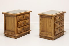 LINK-TAYLOR Espanol Oak with Slate Tops Spanish Colonial Nightstands - Pair
