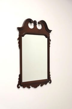 LINK-TAYLOR Heirloom Broken Arch Solid Mahogany Chippendale Beveled Wall Mirror