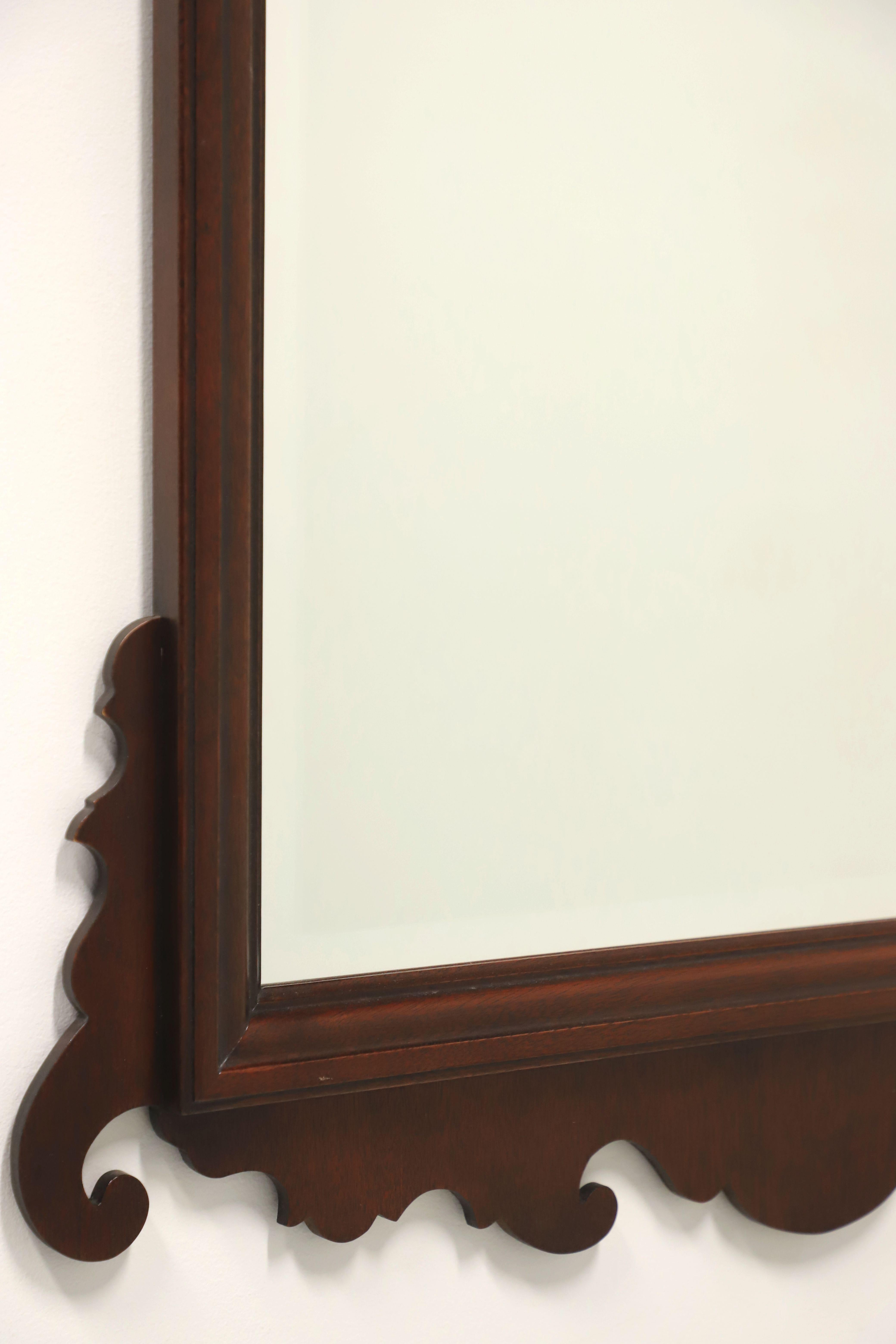 LINK-TAYLOR Heirloom Broken Arch Solid Mahogany Chippendale Beveled Wall Mirror For Sale 1