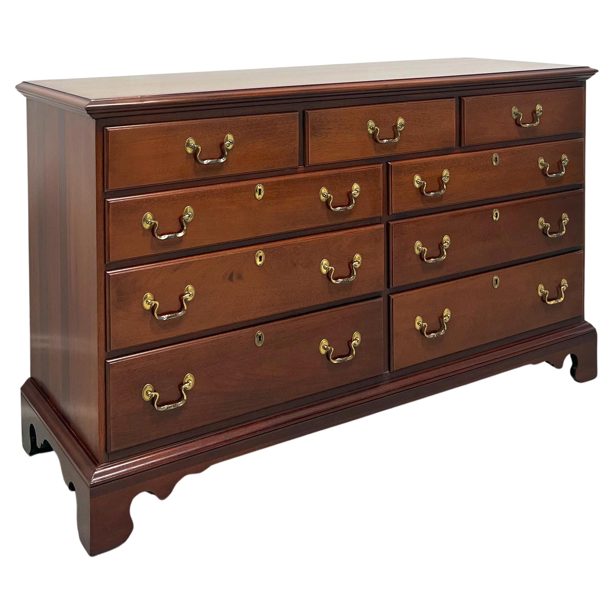 LINK-TAYLOR Heirloom Low Country Solid Mahogany Chippendale Dresser For Sale
