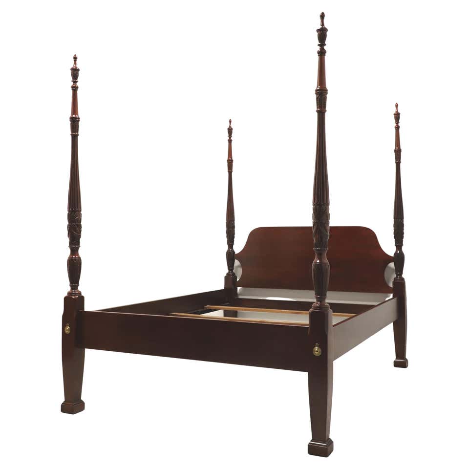 Queen Size Mahogany Rice Carved Poster Bed by Leighton Hall For Sale at ...