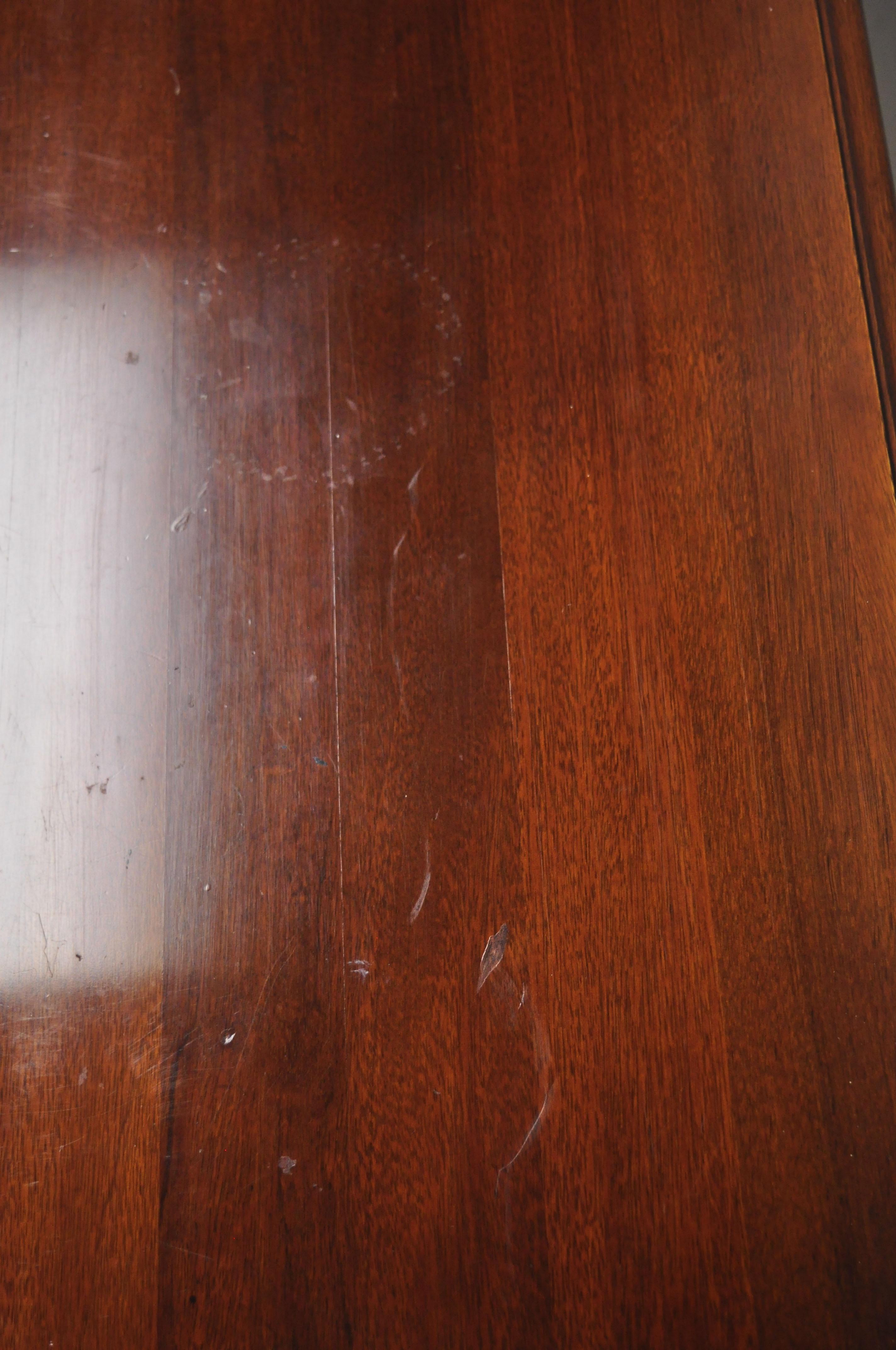 Link Taylor Heirloom Solid Mahogany 3 Drawer Georgian Console Sofa Hall Table In Good Condition In Philadelphia, PA