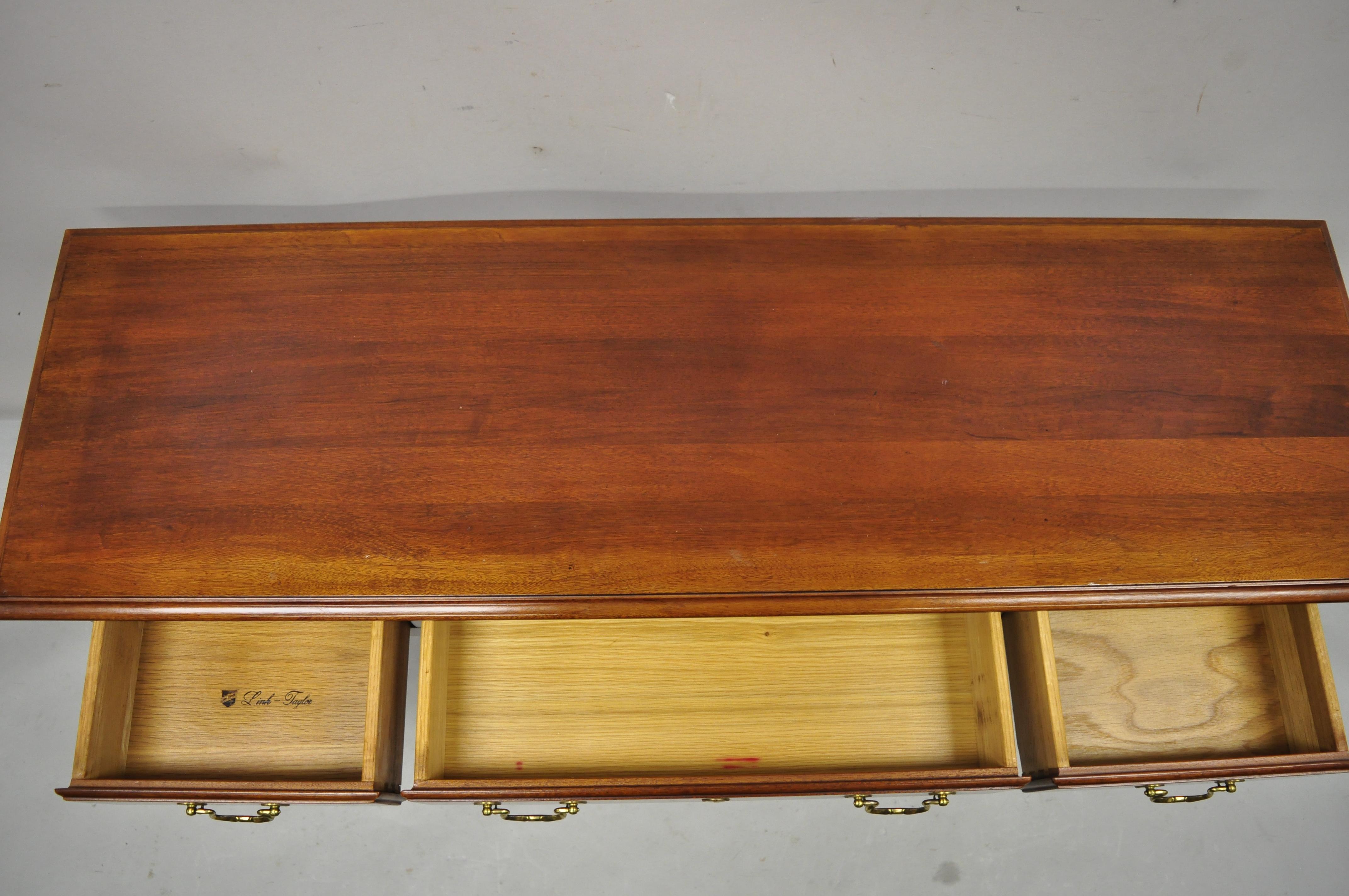 Link Taylor Heirloom Solid Mahogany 3 Drawer Georgian Console Sofa Hall Table 1