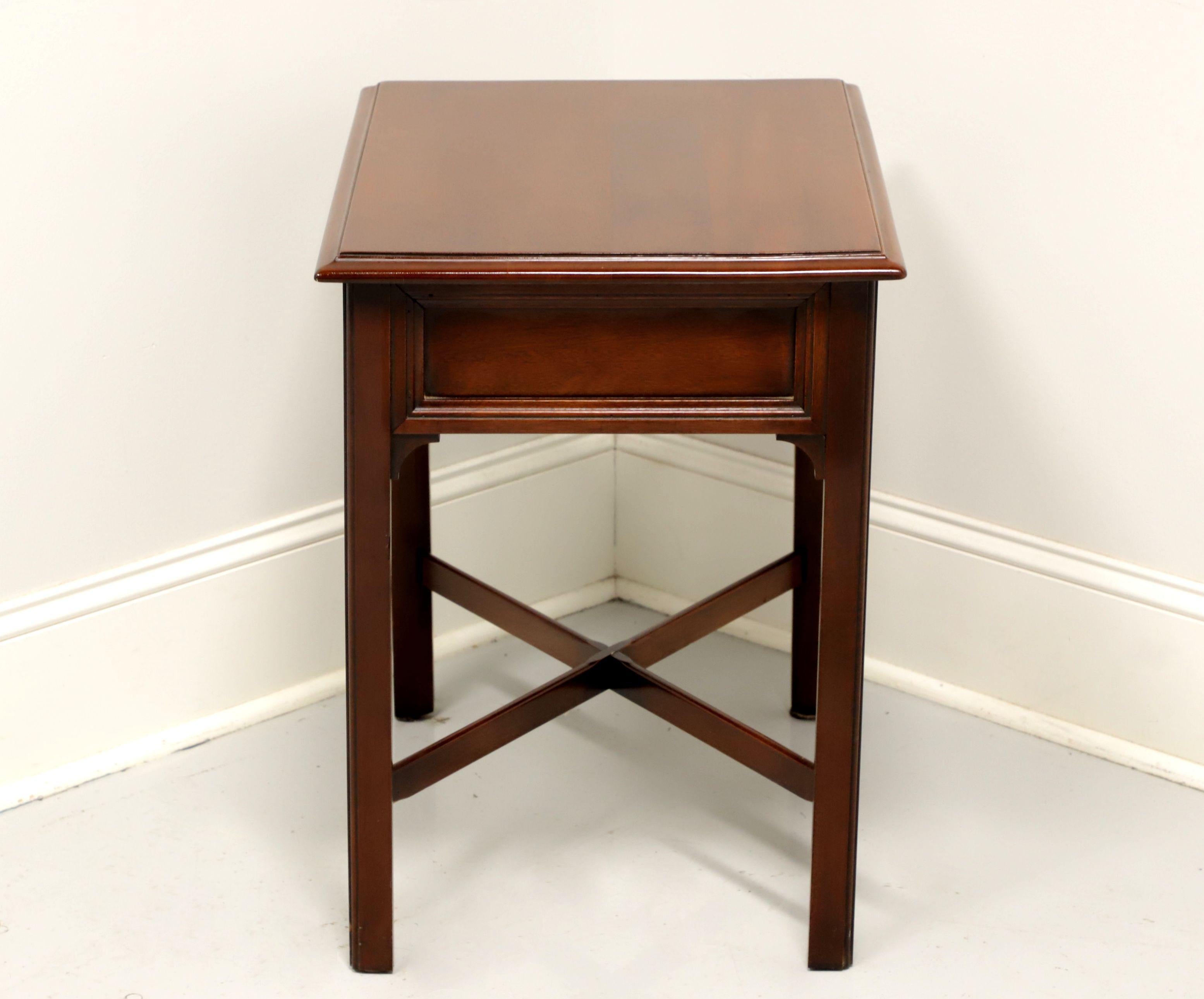 LINK-TAYLOR Heirloom Solid Mahogany Chippendale Style End Side Table In Good Condition In Charlotte, NC