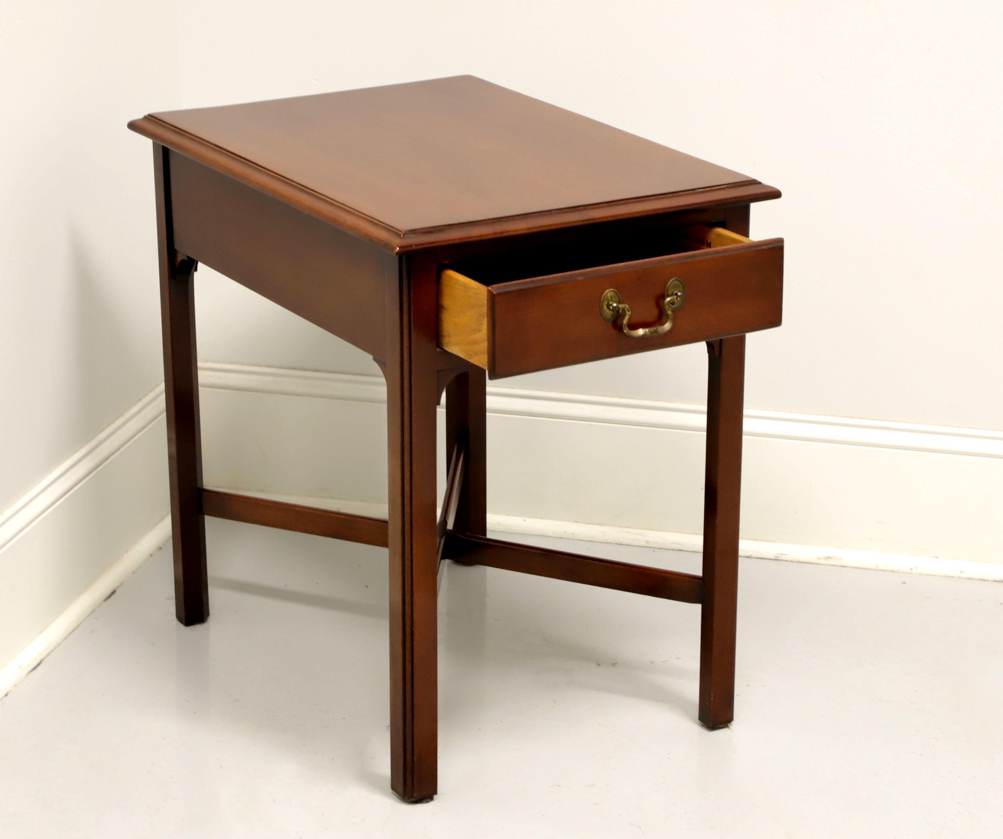 20th Century LINK-TAYLOR Heirloom Solid Mahogany Chippendale Style End Side Table