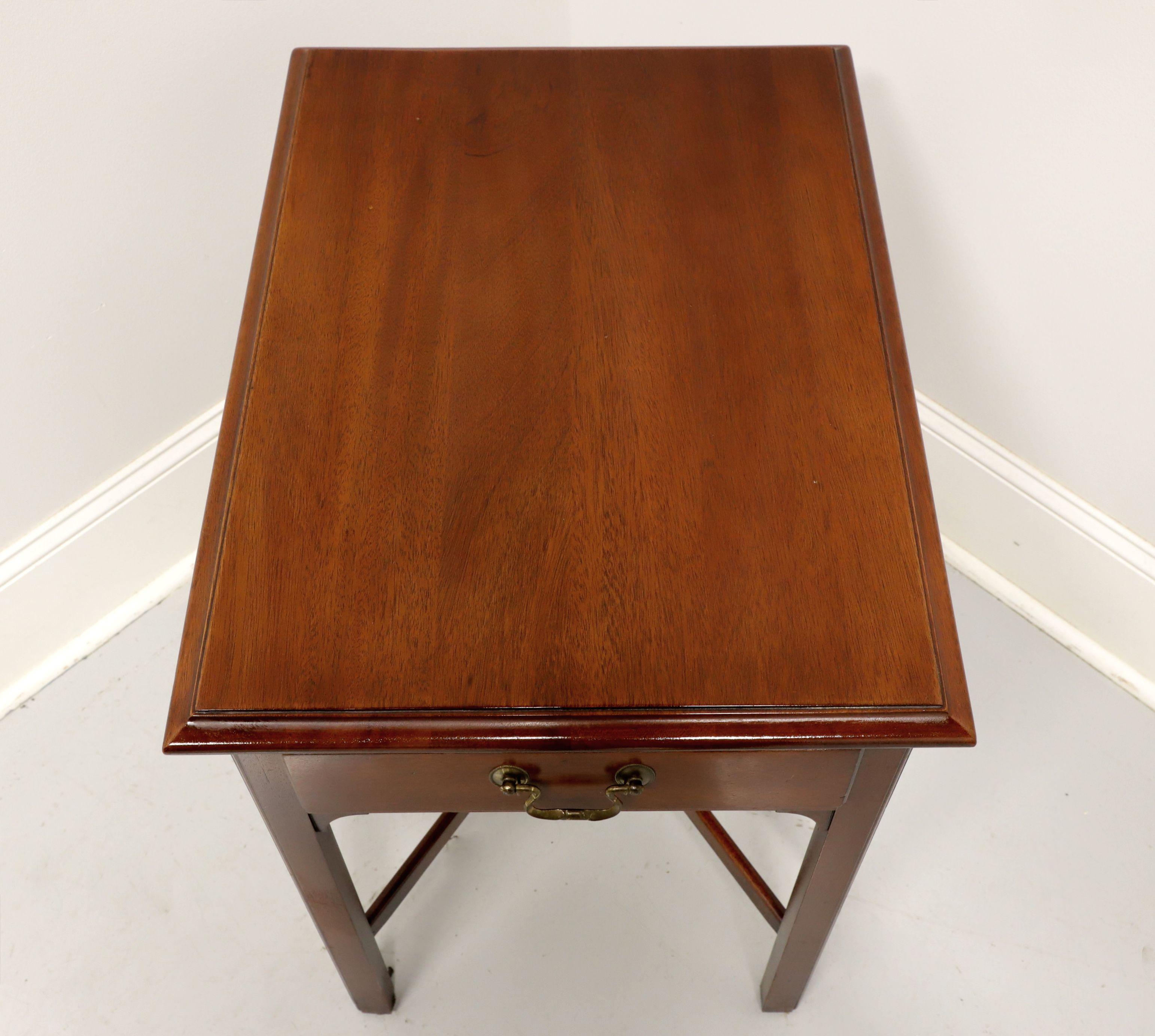 Brass LINK-TAYLOR Heirloom Solid Mahogany Chippendale Style End Side Table