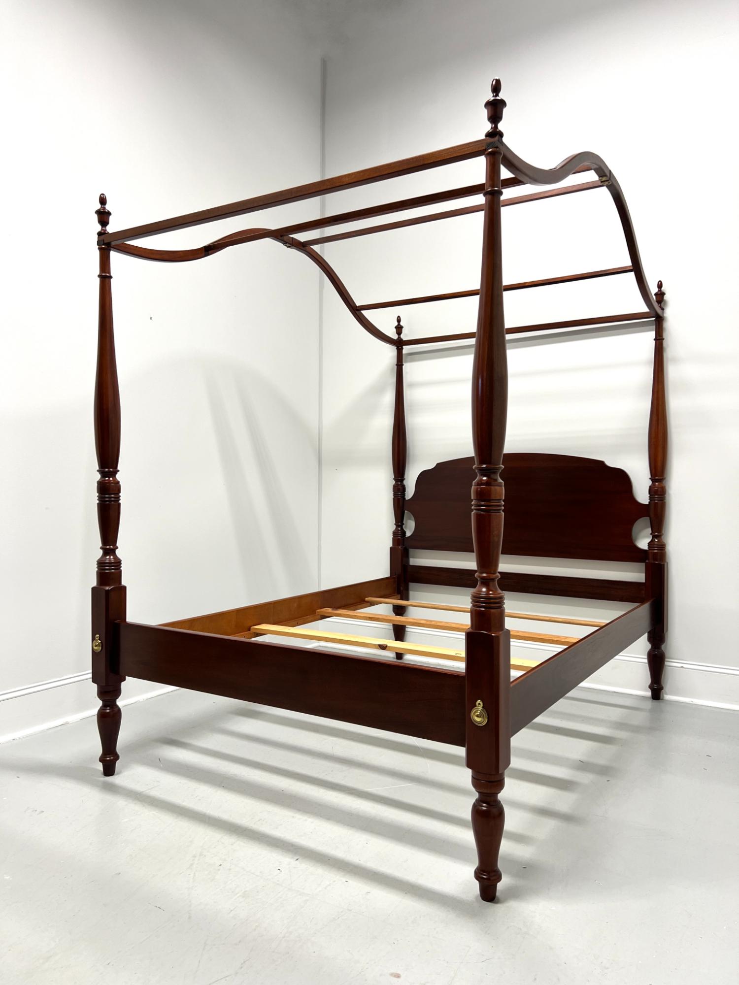 LINK-TAYLOR Heirloom Solid Mahogany Full Size Four Poster Canopy Bed For Sale 1