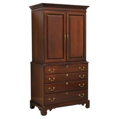 Retro LINK-TAYLOR Heirloom Solid Mahogany Chippendale Armoire / Linen Press