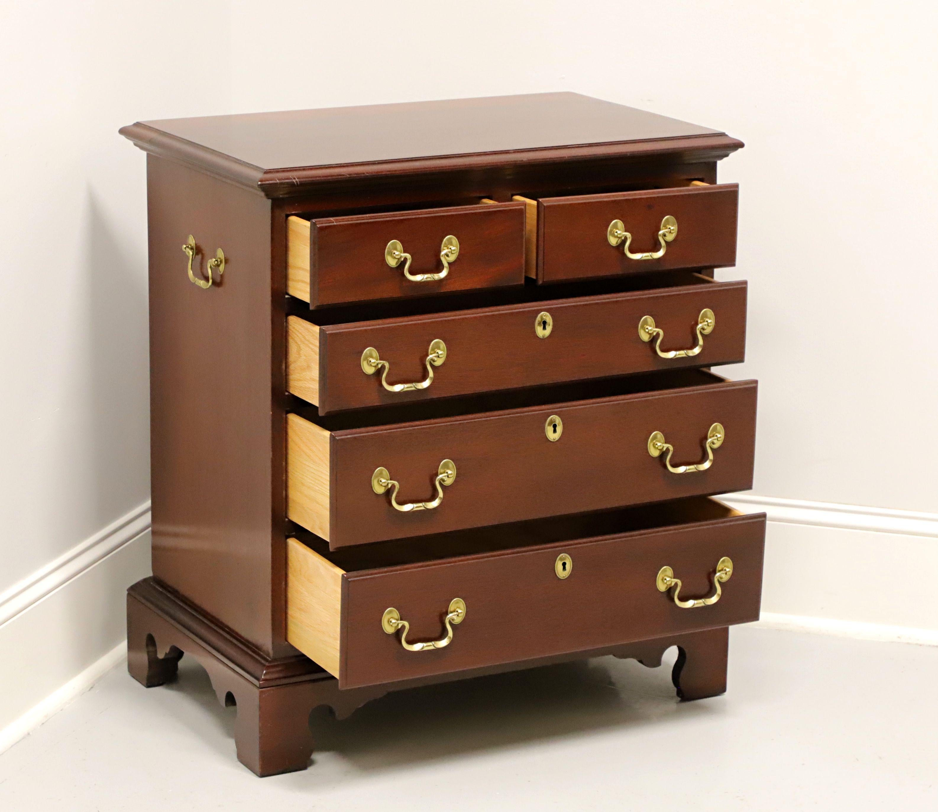 American LINK-TAYLOR Solid Heirloom Mahogany Chippendale Bedside Chest