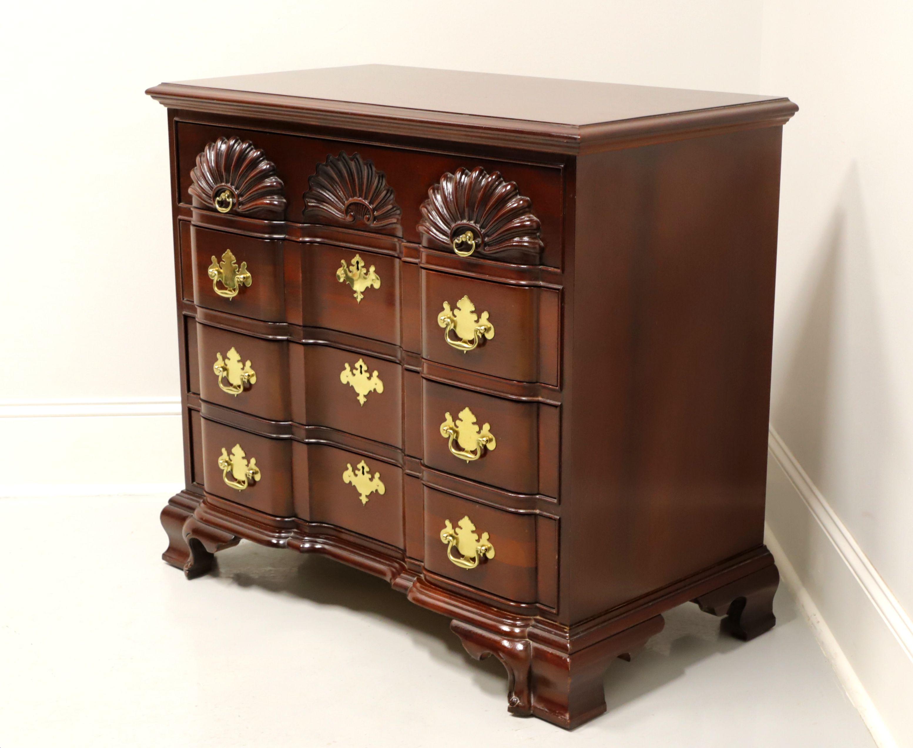 American LINK-TAYLOR Solid Heirloom Mahogany Chippendale Block Front Goddard Chest (Rare)