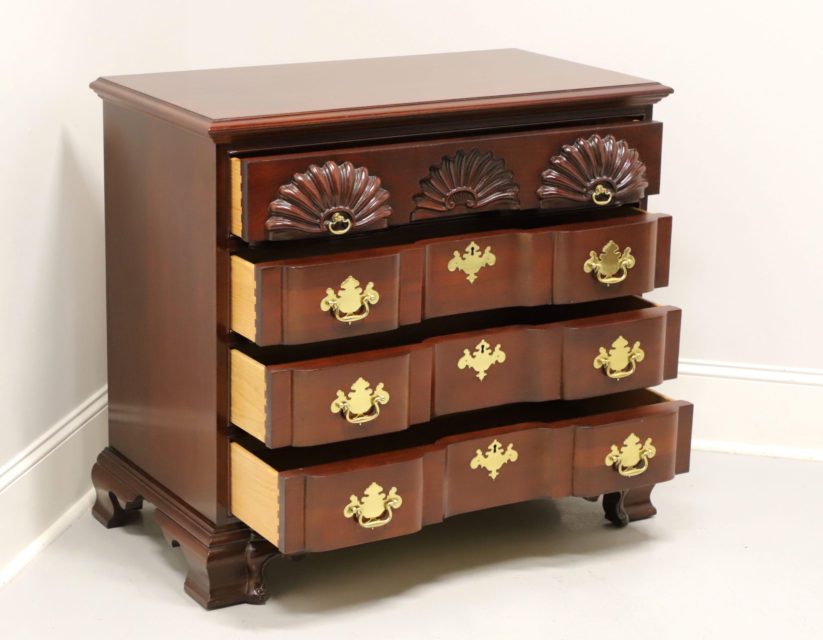 20th Century LINK-TAYLOR Solid Heirloom Mahogany Chippendale Block Front Goddard Chest (Rare)
