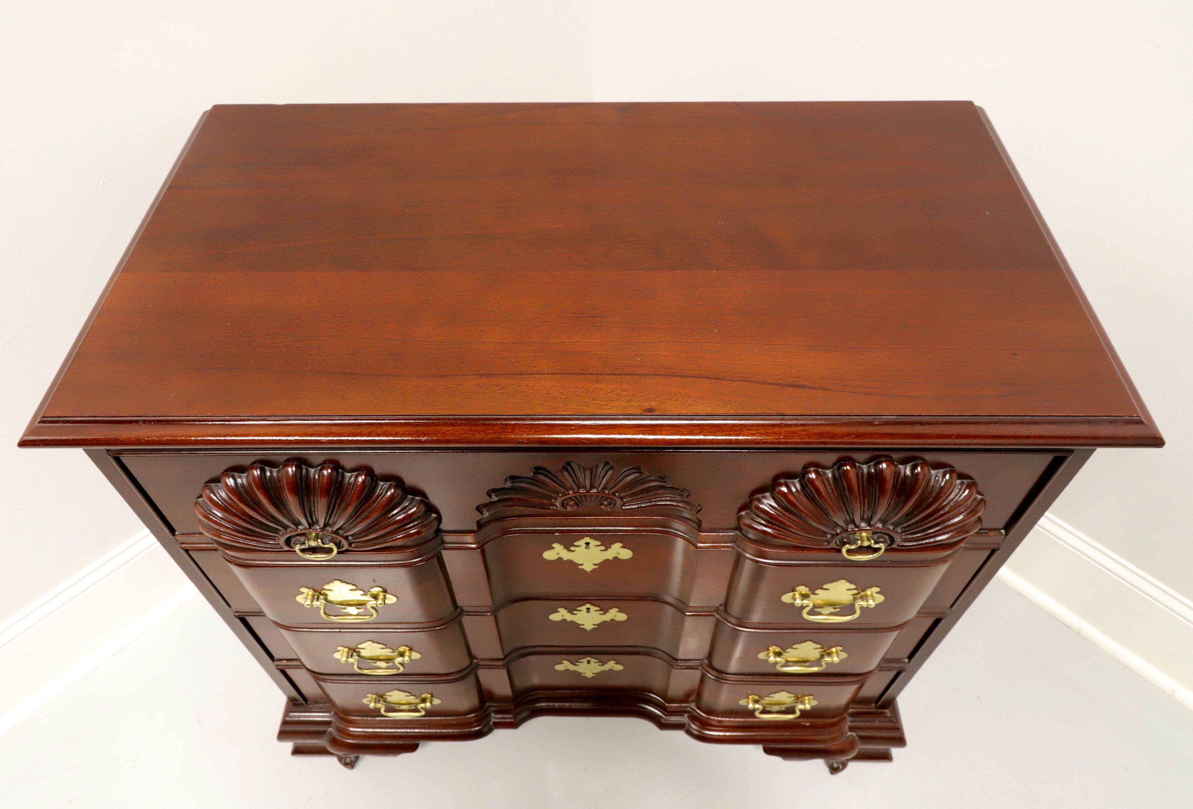 LINK-TAYLOR Solid Heirloom Mahogany Chippendale Block Front Goddard Chest (Rare) 1