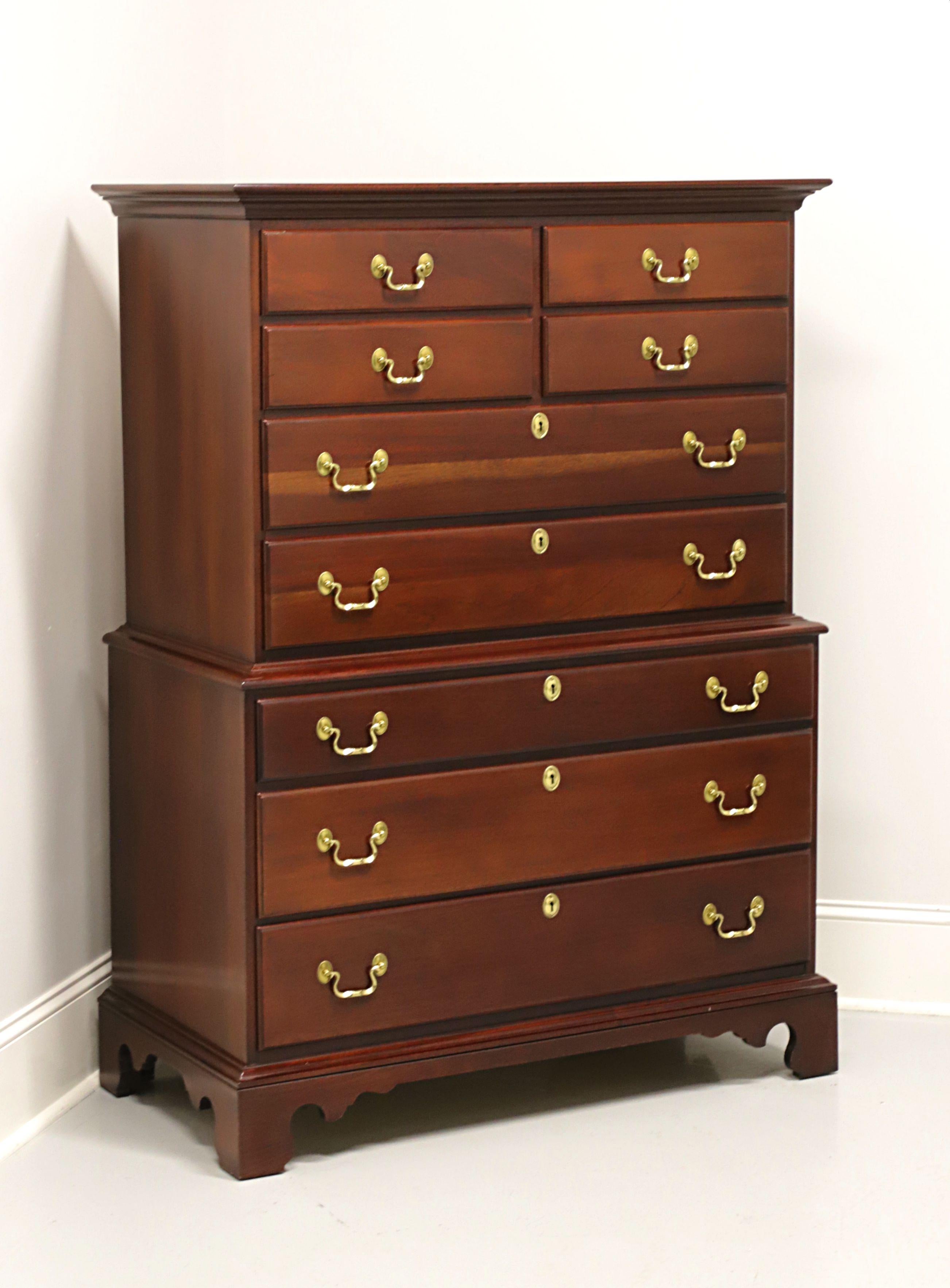 LINK-TAYLOR Solid Heirloom Mahogany Chippendale Chest on Chest 7