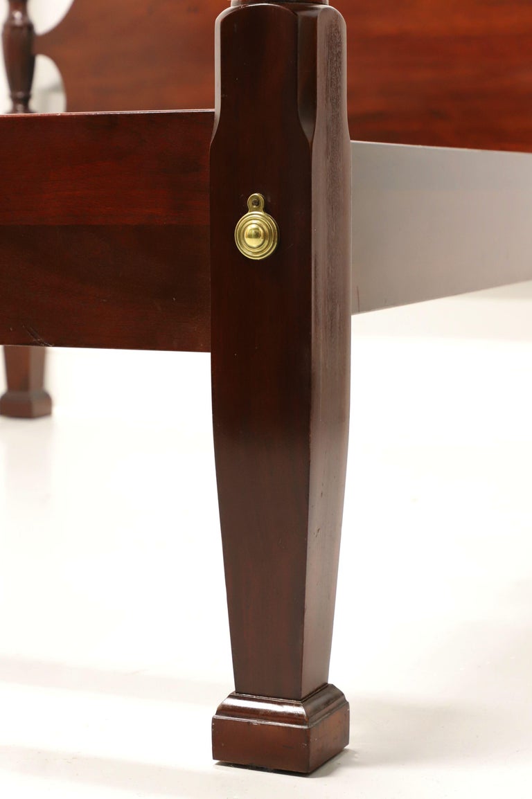 LINKTAYLOR Solid Heirloom Mahogany Chippendale Queen Size Rice Four Poster Bed at 1stDibs