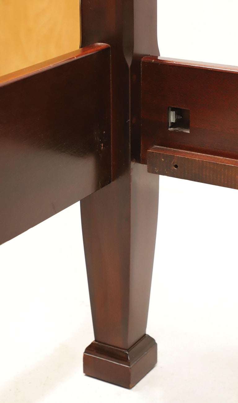 LINKTAYLOR Solid Heirloom Mahogany Chippendale Queen Size Rice Four Poster Bed at 1stDibs