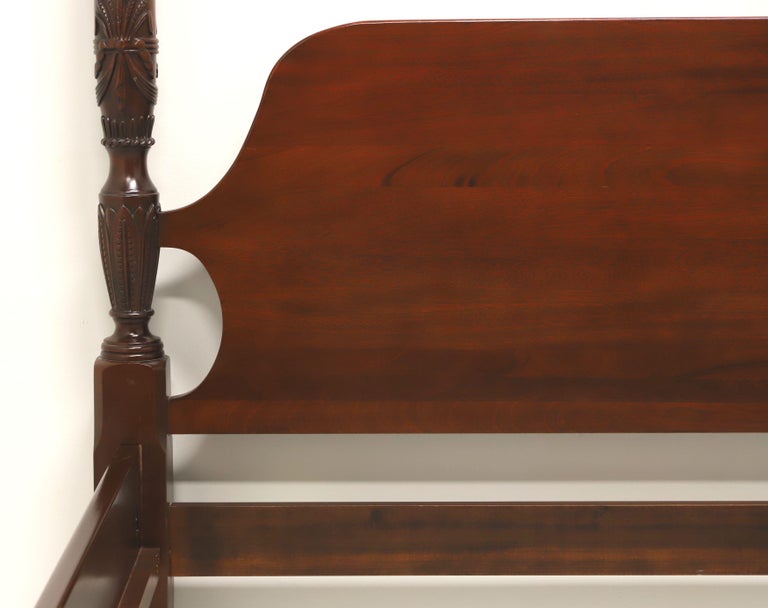 LINKTAYLOR Solid Heirloom Mahogany Chippendale Queen Size Rice Four Poster Bed at 1stDibs