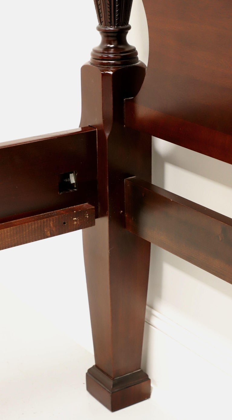 LINKTAYLOR Solid Heirloom Mahogany Chippendale Queen Size Rice Four Poster Bed at 1stDibs