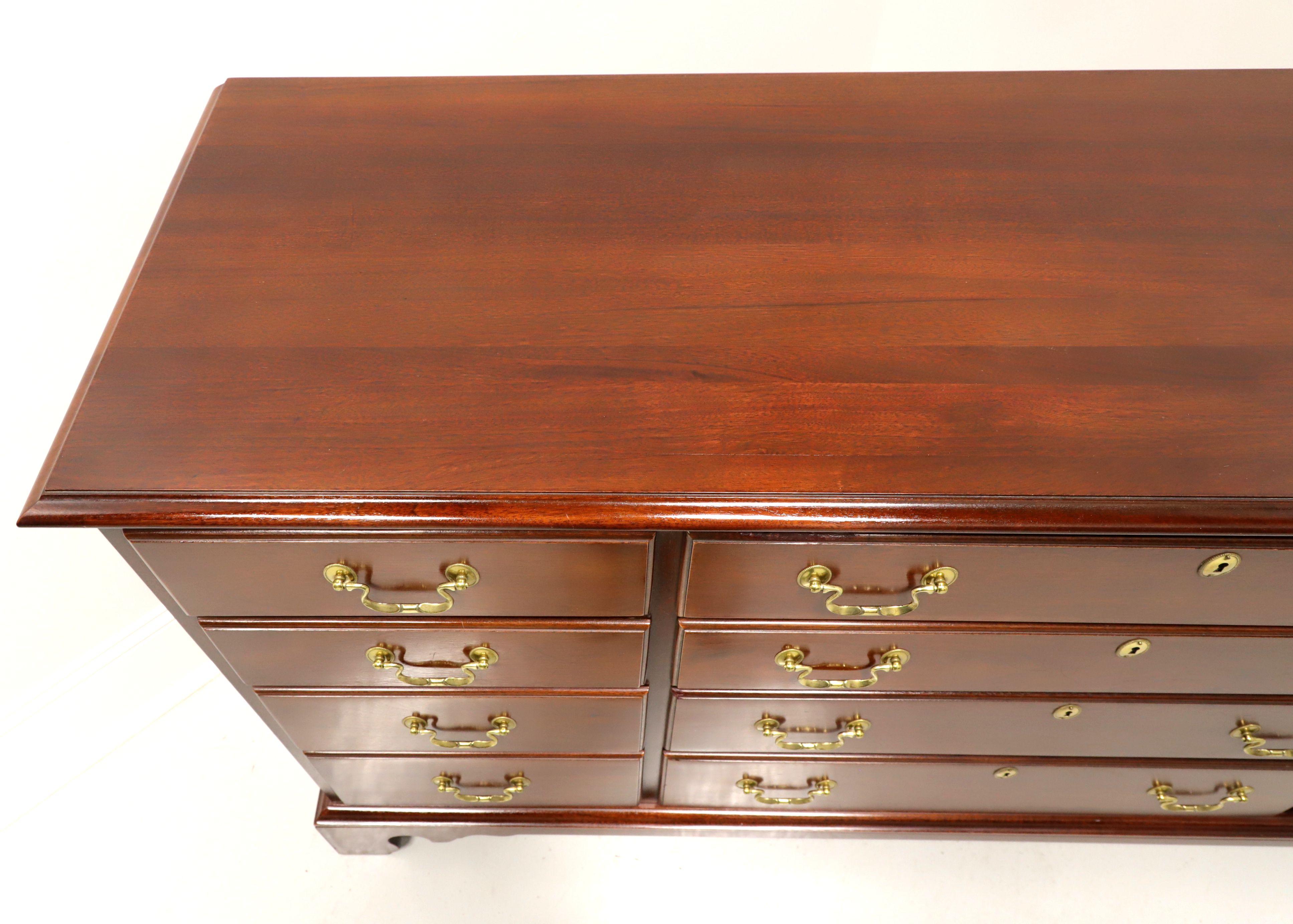 American LINK-TAYLOR Heirloom Beaufort Solid Mahogany Chippendale Triple Dresser - A For Sale