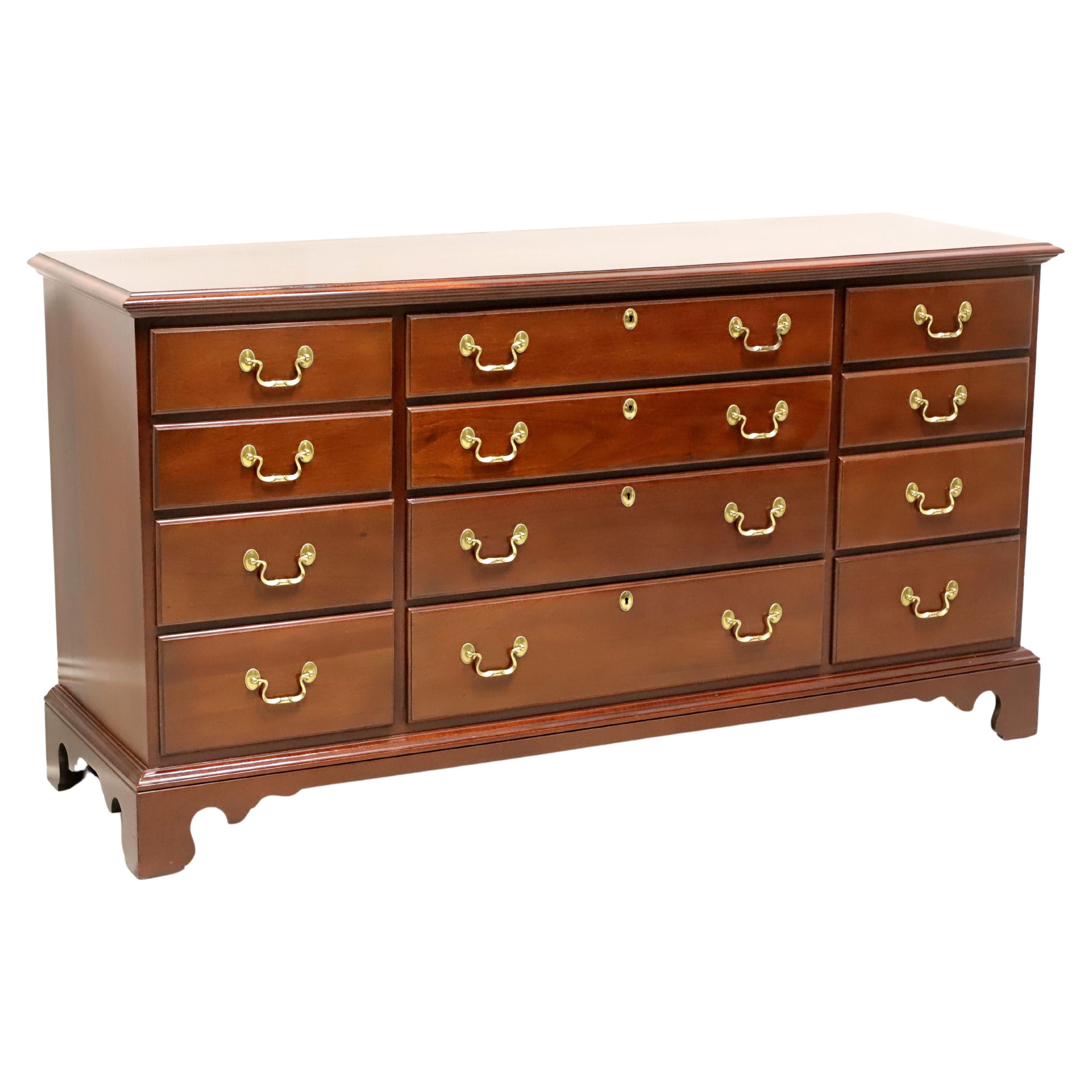 LINK-TAYLOR Heirloom Beaufort Solid Mahogany Chippendale Triple Dresser - A