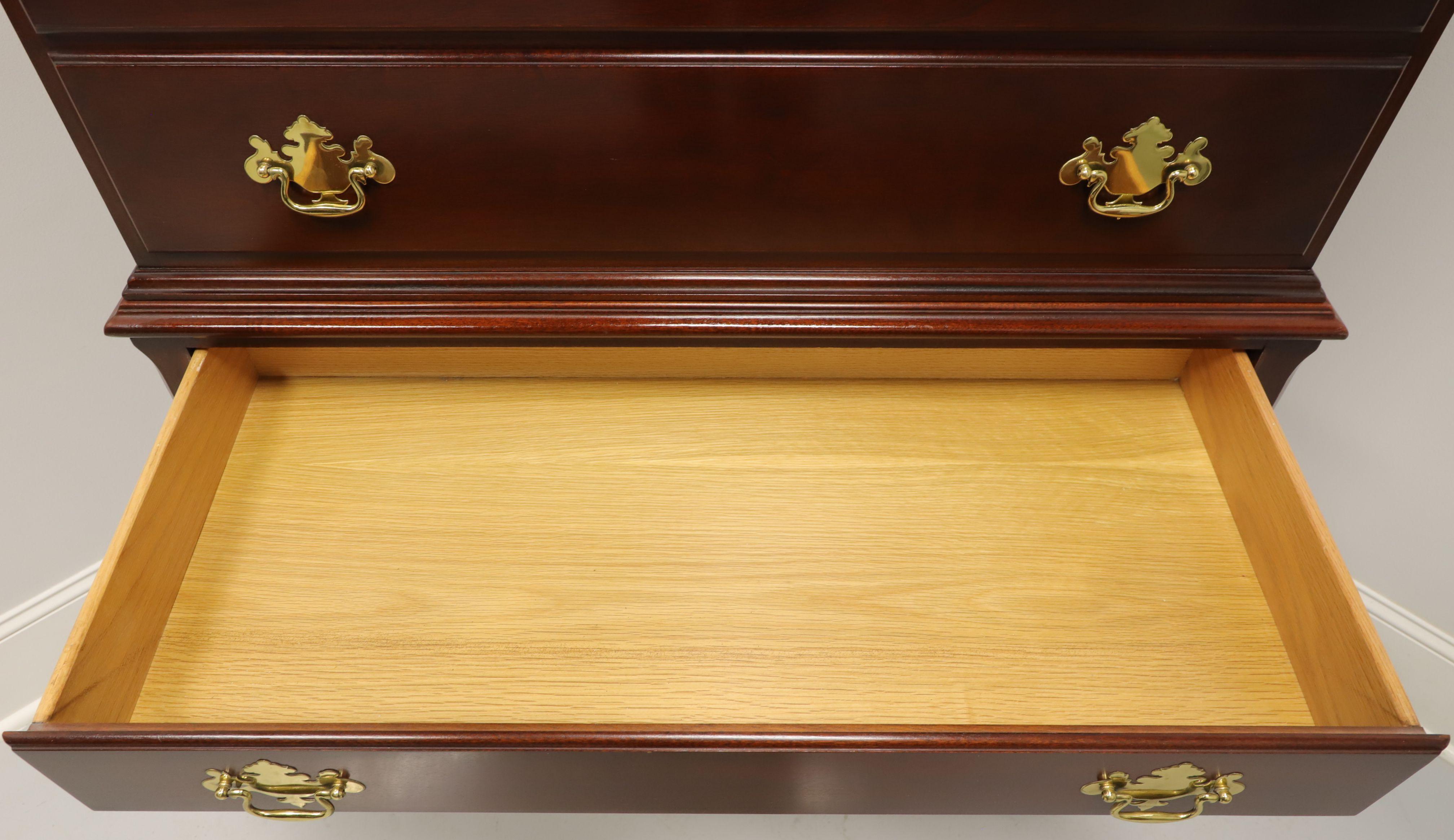 LINK-TAYLOR Solid Heirloom Mahogany Queen Anne Style Highboy Chest 3
