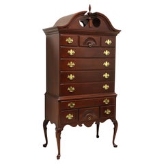 LINK-TAYLOR Solid Heirloom Mahogany Queen Anne Style Highboy Chest