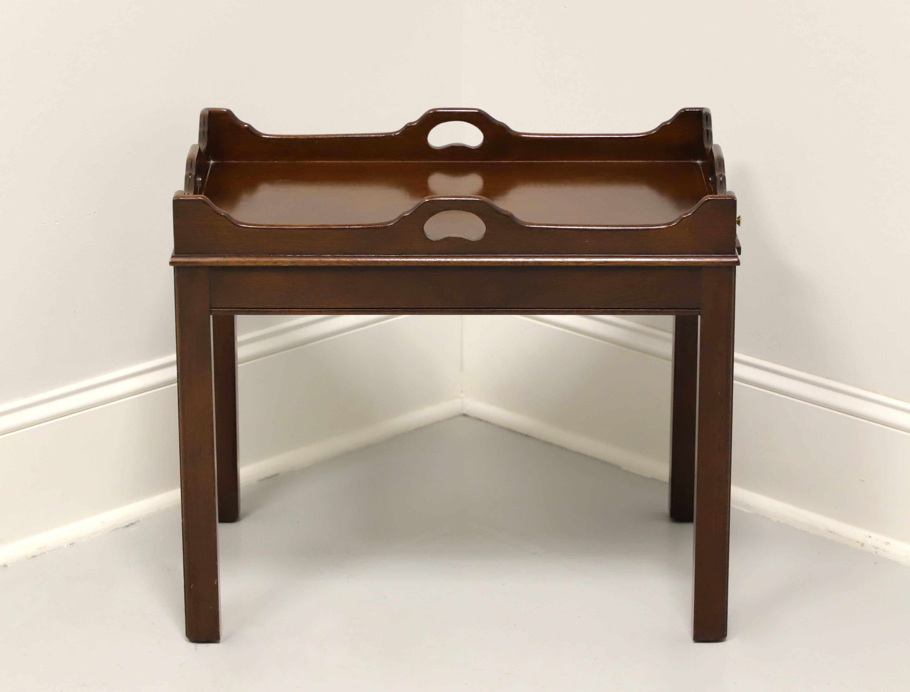 American LINK-TAYLOR Heirloom Solid Mahogany Chippendale Tea Table For Sale