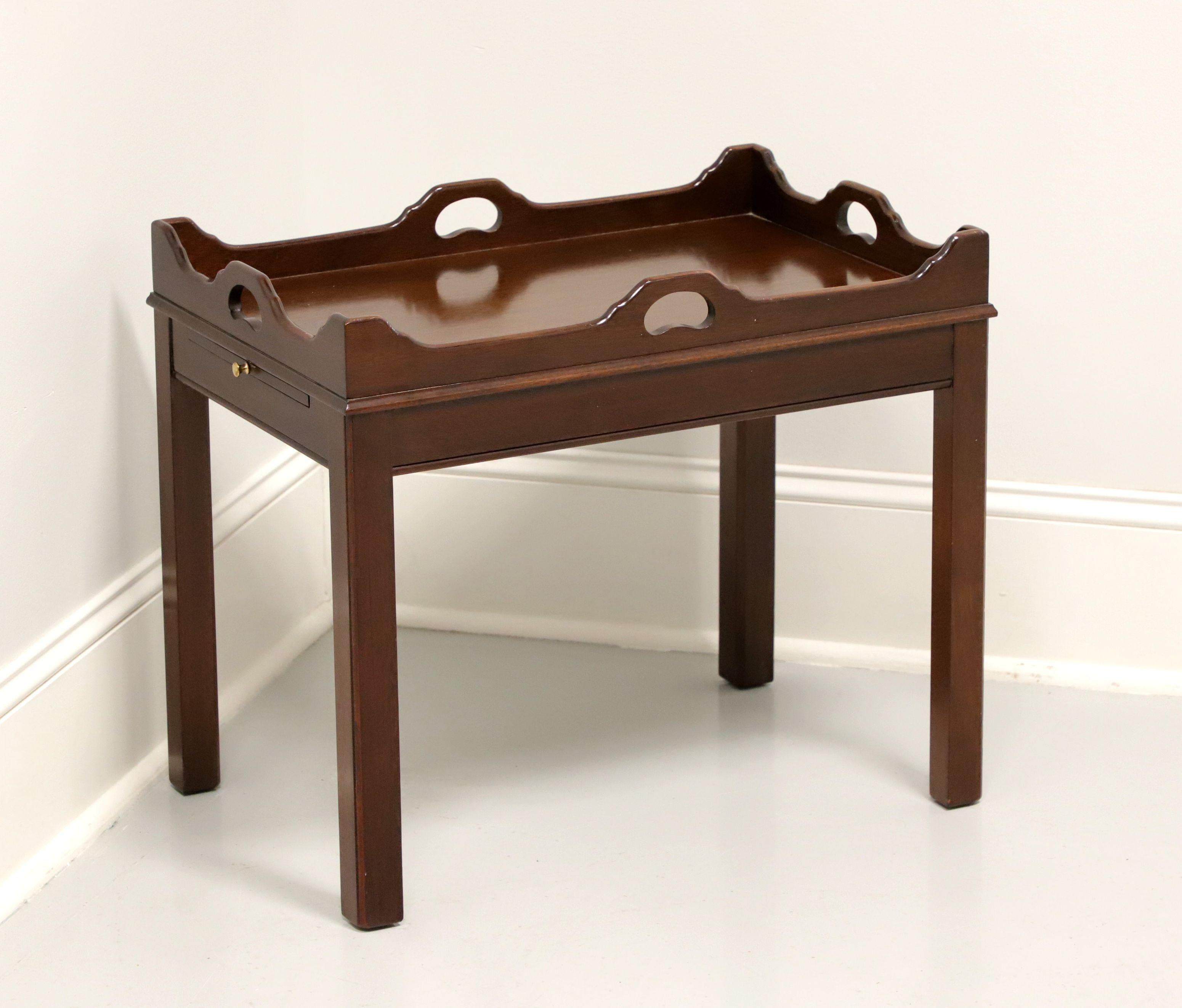 LINK-TAYLOR Heirloom Solid Mahogany Chippendale Tea Table For Sale 1