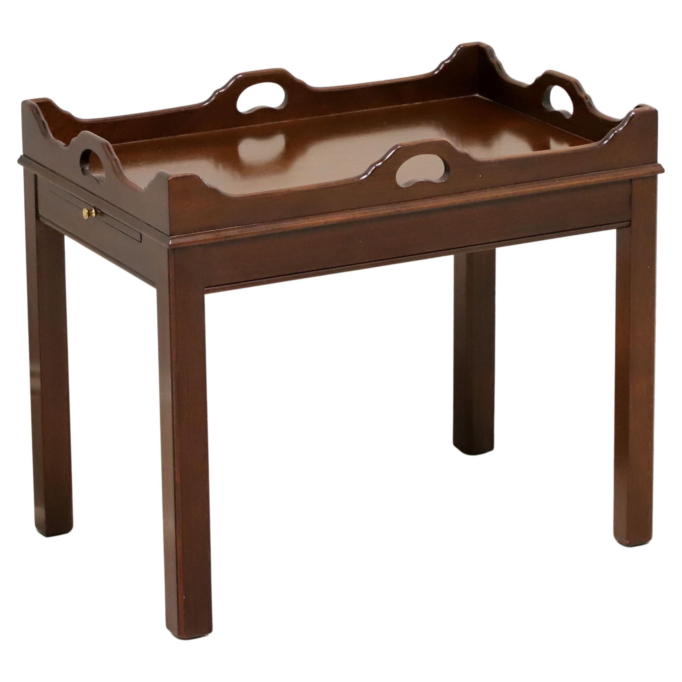 LINK-TAYLOR Heirloom Solid Mahogany Chippendale Tea Table For Sale