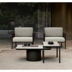 Link-Terra Sintered Stone And Powder-Coated Aluminum Round Coffee Table by SNOC