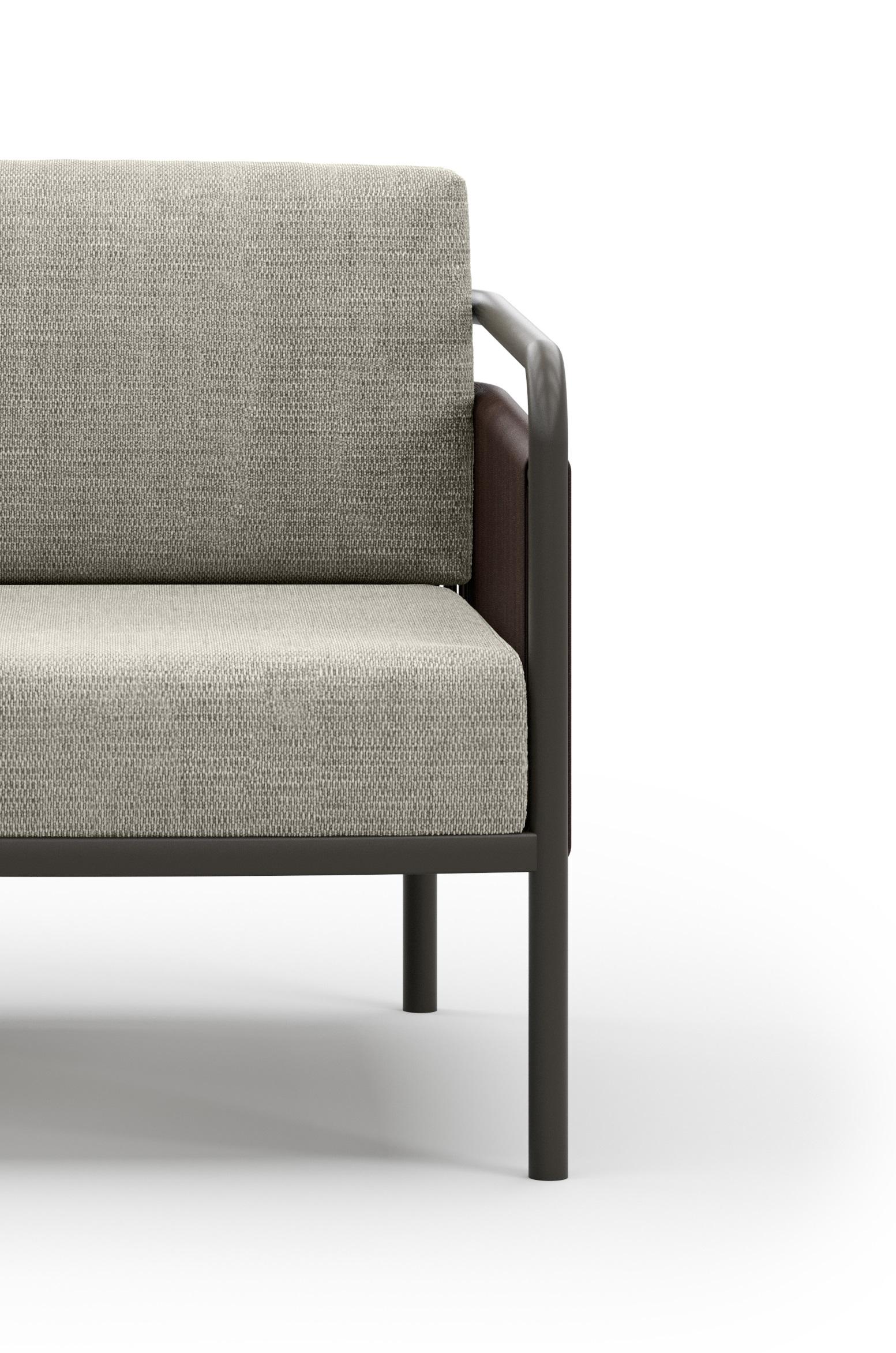 Turc Fauteuil d'extérieur en osier et aluminium avec coussins A Link par SNOC en vente