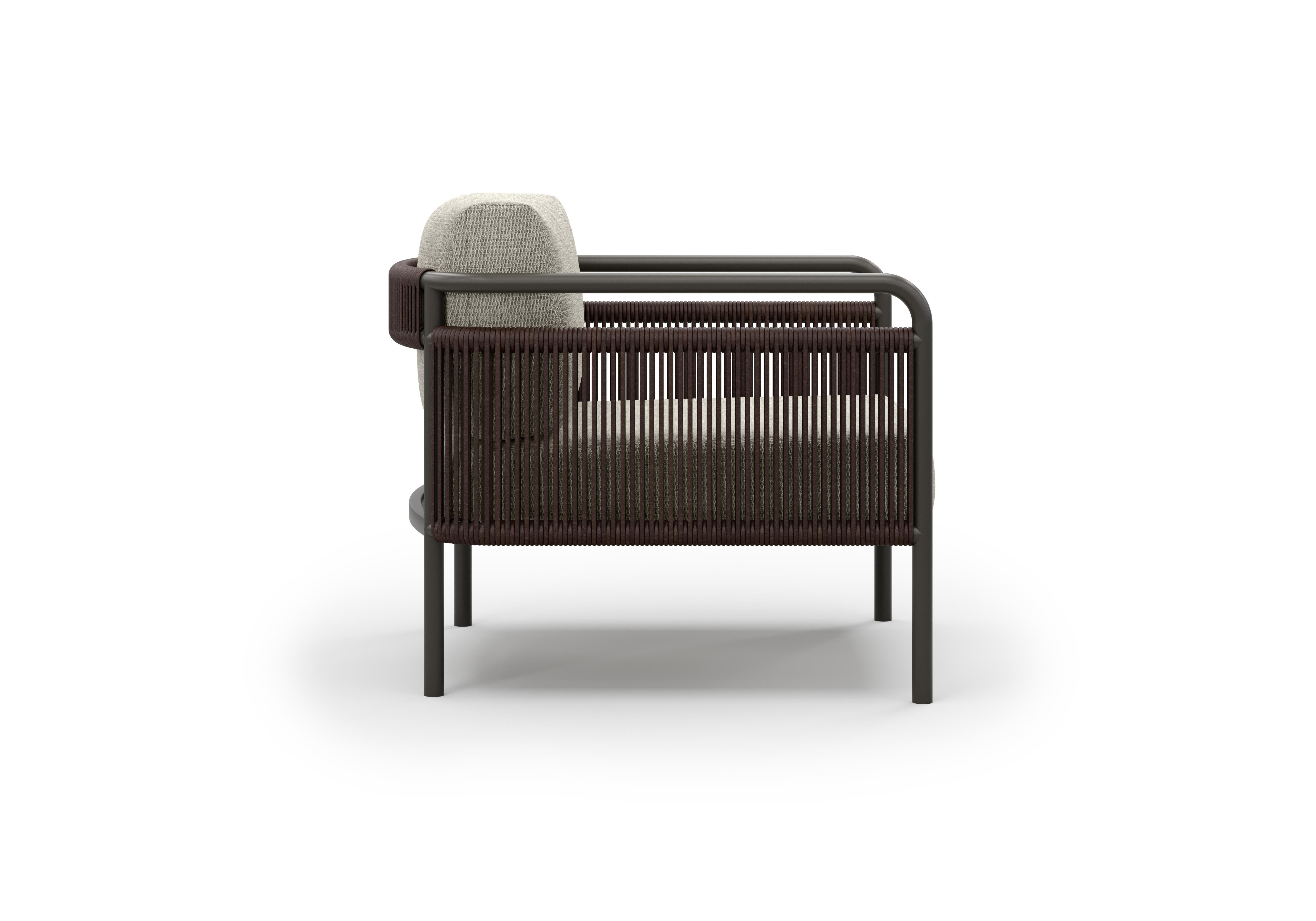 Fauteuil d'extérieur en osier et aluminium avec coussins A Link par SNOC Neuf - En vente à Geneve, CH