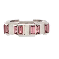 Link To Love Striped Ring 18K White Gold with Rubellite