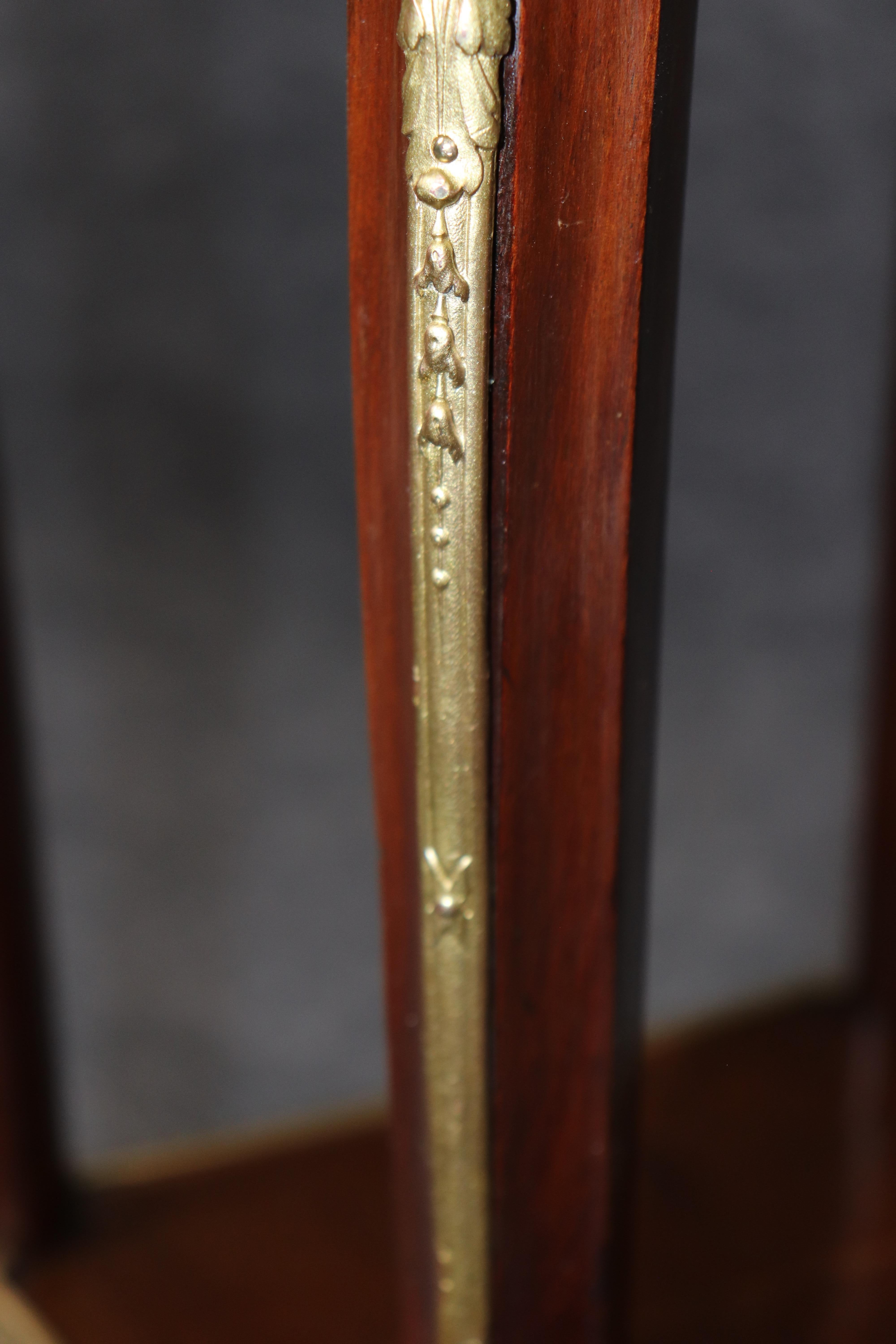 Linke Quality Bronze Mounted Verdi Marble Bronze Mounted End Table with Drawer For Sale 7