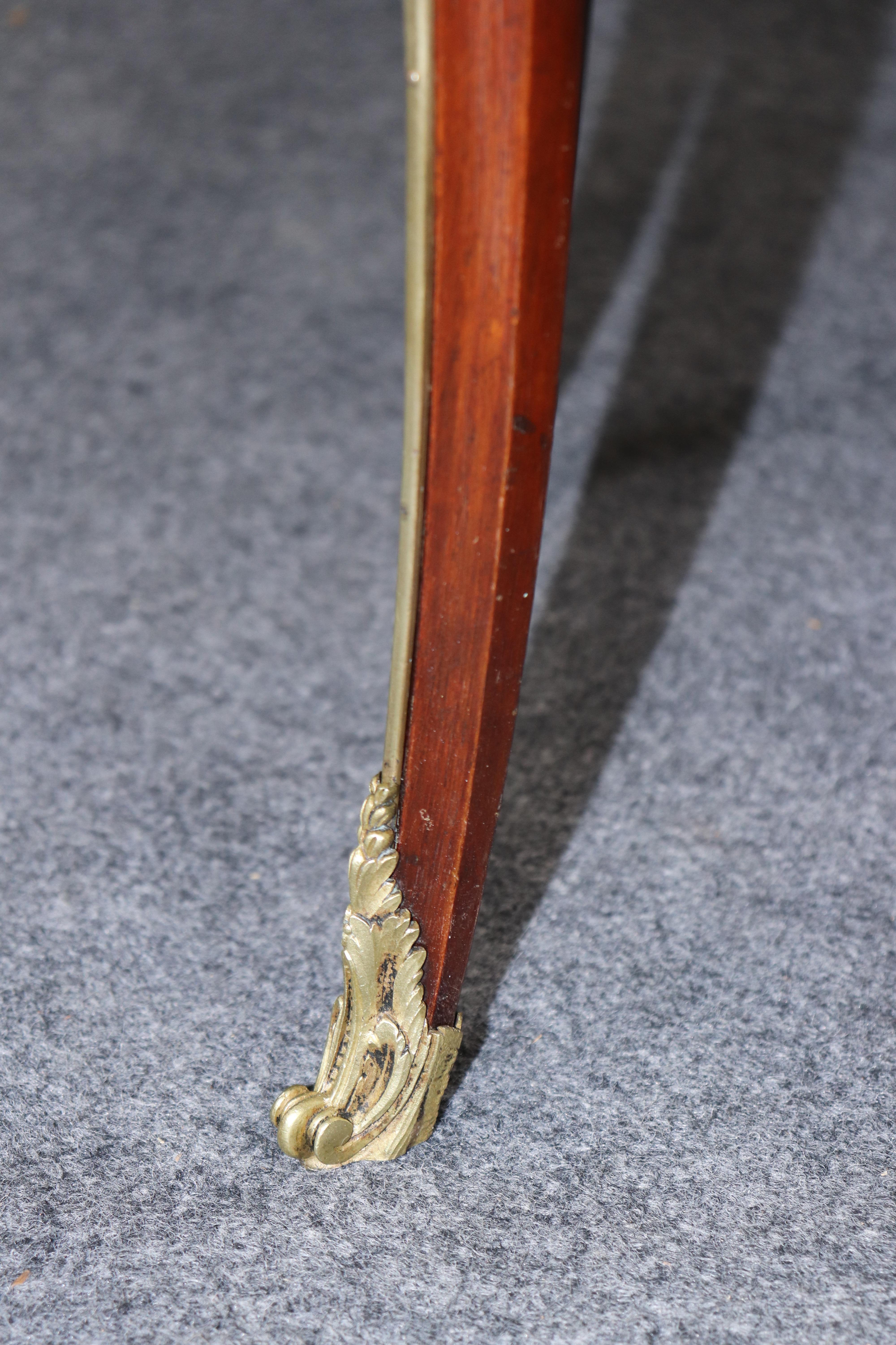 Linke Quality Bronze Mounted Verdi Marble Bronze Mounted End Table with Drawer For Sale 3