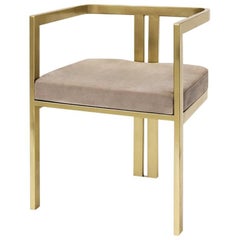 Linkin  Sillón en acabado oro satinado con asiento de terciopelo
