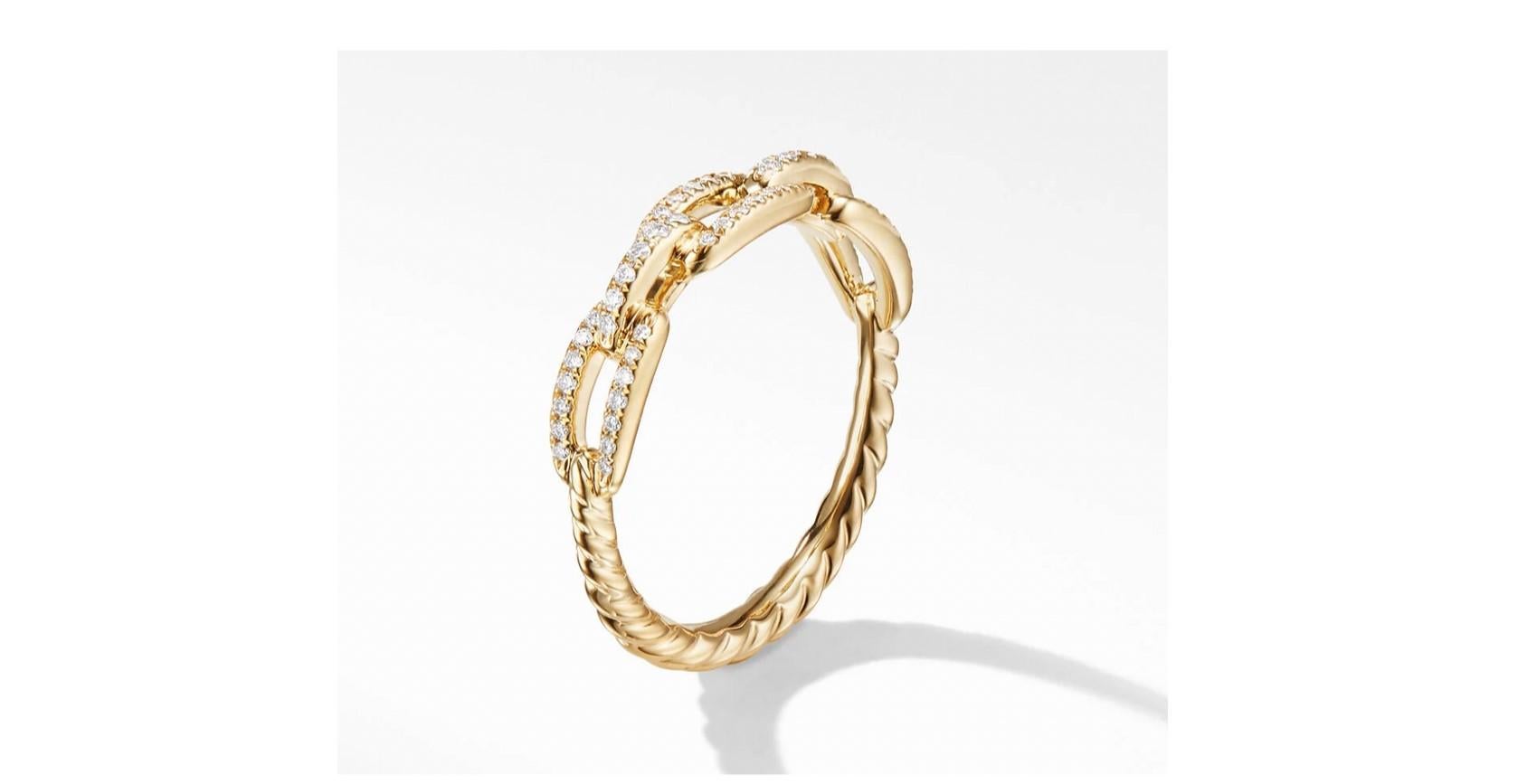 Artisan Links (2-in-1) Diamond Filled Ring in 18k Gold For Sale