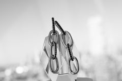 Links Earrings with Black Spinel