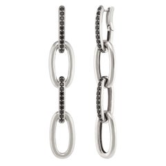 Links Earrings with Black Spinel