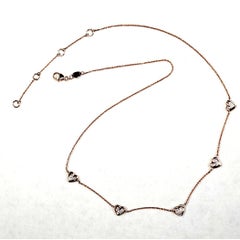 Links of London 14k Rose Gold Diamond Heart Station Necklace