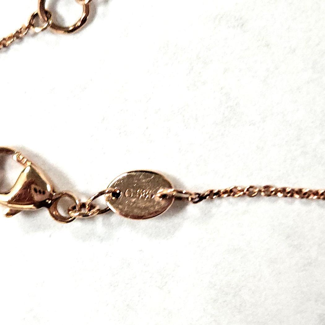 Links of London Collier à station en or rose 14k et diamants en forme de cœur en vente 1